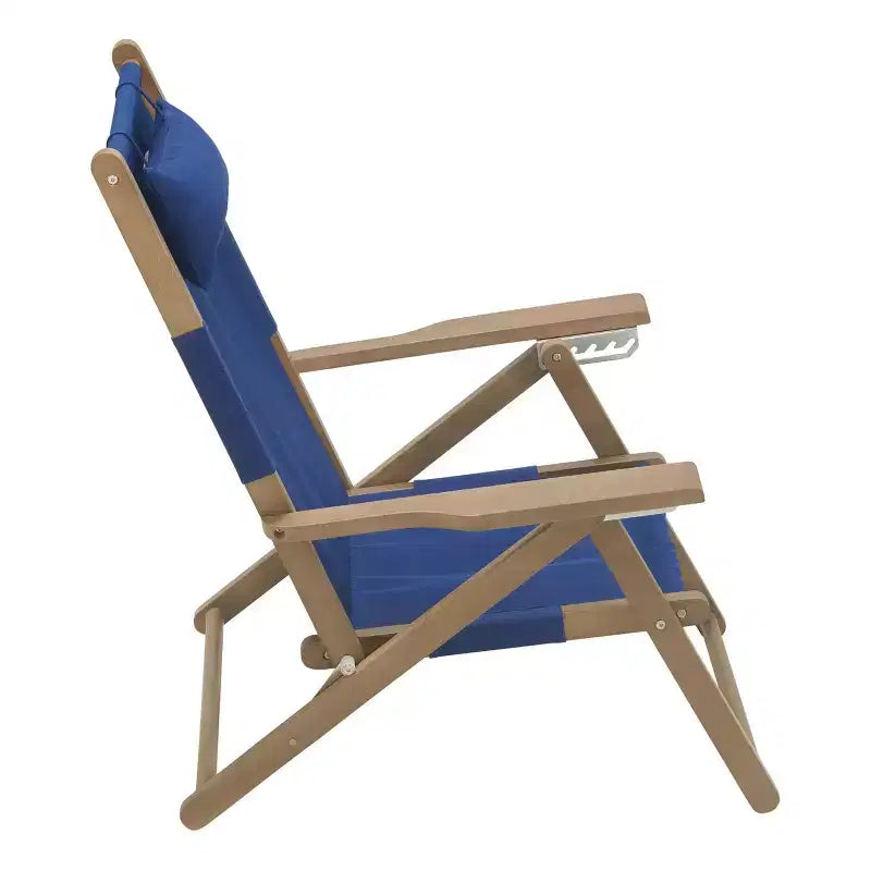 Chaises de plage pliantes en bois résistant aux intempéries avec sangles de transport et dossier inclinable