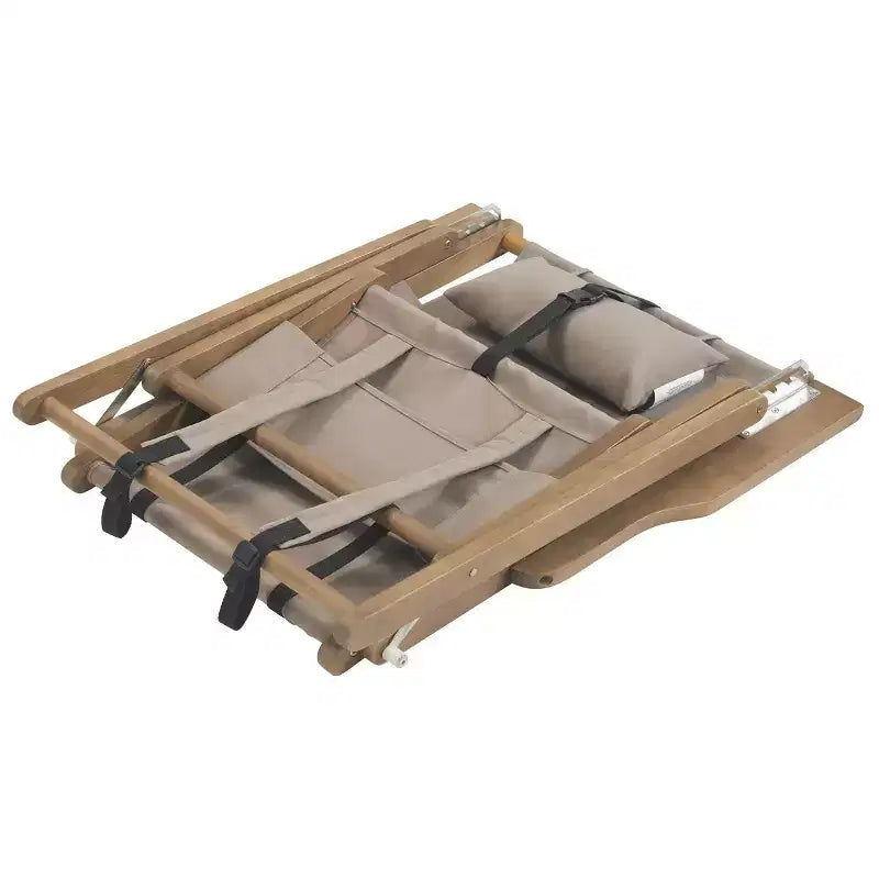Chaises de plage pliantes en bois résistant aux intempéries avec sangles de transport et dossier inclinable