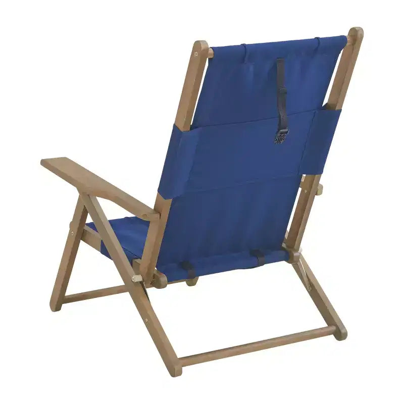 Chaises de plage pliantes en bois résistant aux intempéries avec sangles de transport et dossier inclinable