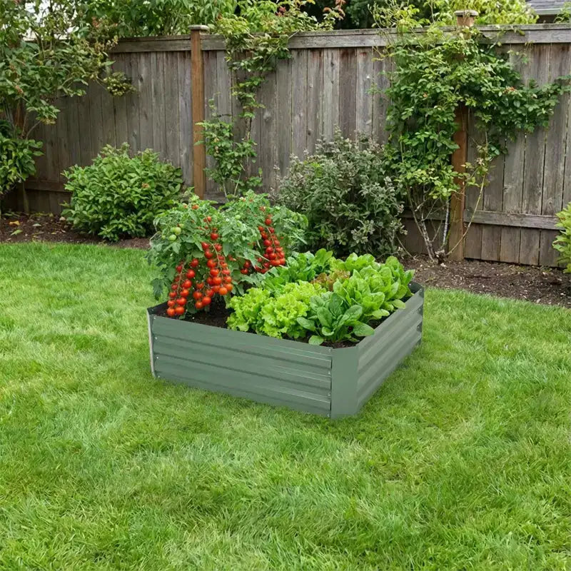Kit de jardinière surélevée galvanisée, bacs de jardin surélevés en métal pour jardinières de fleurs, légumes, herbes aromatiques