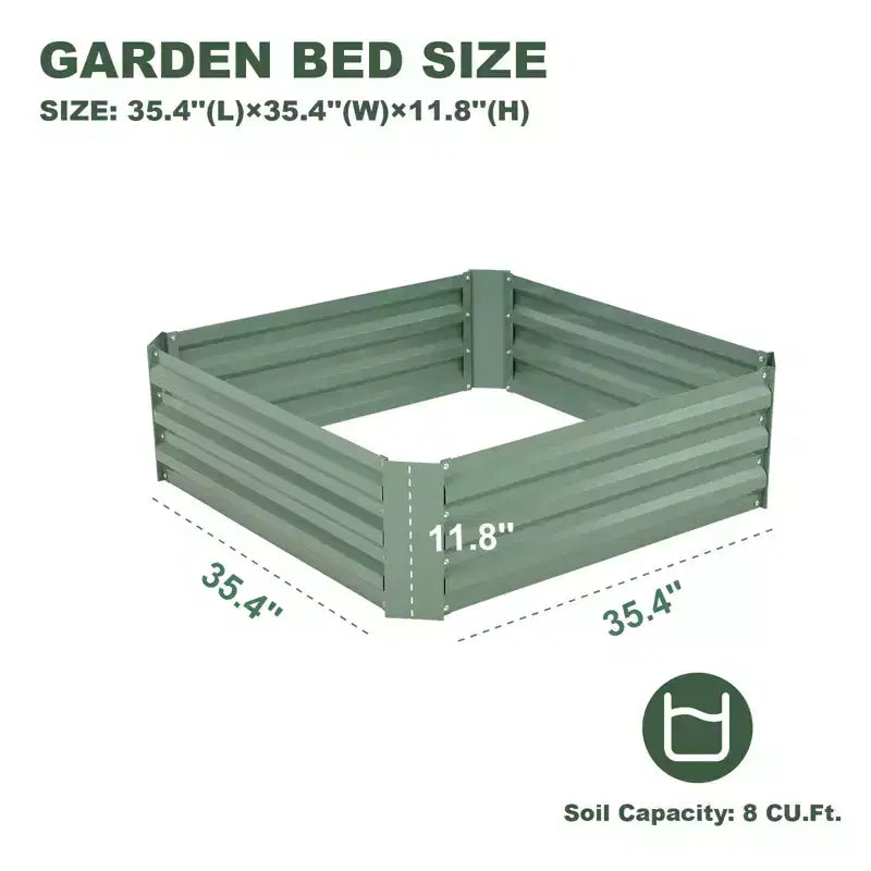 Kit de jardinière surélevée galvanisée, bacs de jardin surélevés en métal pour jardinières de fleurs, légumes, herbes aromatiques