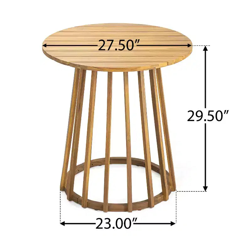 Table à manger d'extérieur ronde en bois d'acacia, Teck