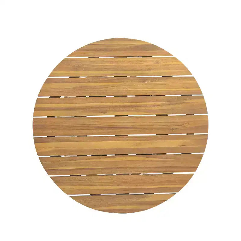 Table à manger d'extérieur ronde en bois d'acacia, Teck