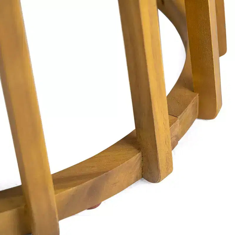Table à manger d'extérieur ronde en bois d'acacia, Teck