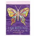 Dicksons I Am With Your Always Purple Butterfly Embroidered 13 x 18 Polyester Outdoor Hanging Garden Flag
