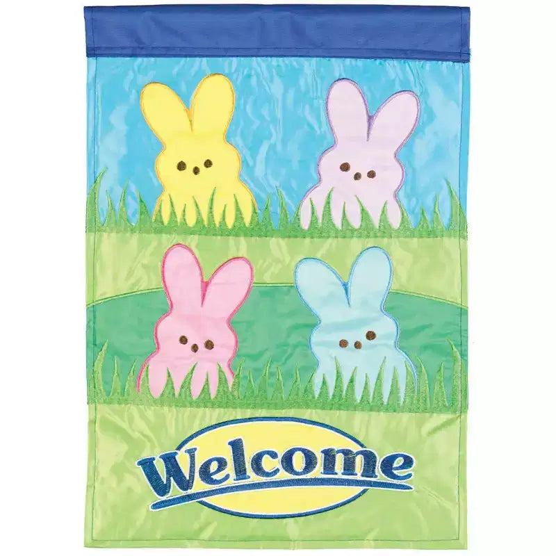 Magnolia Garden Welcome Easter Peeps 13 x 18 Inch Polyester Garden Flag