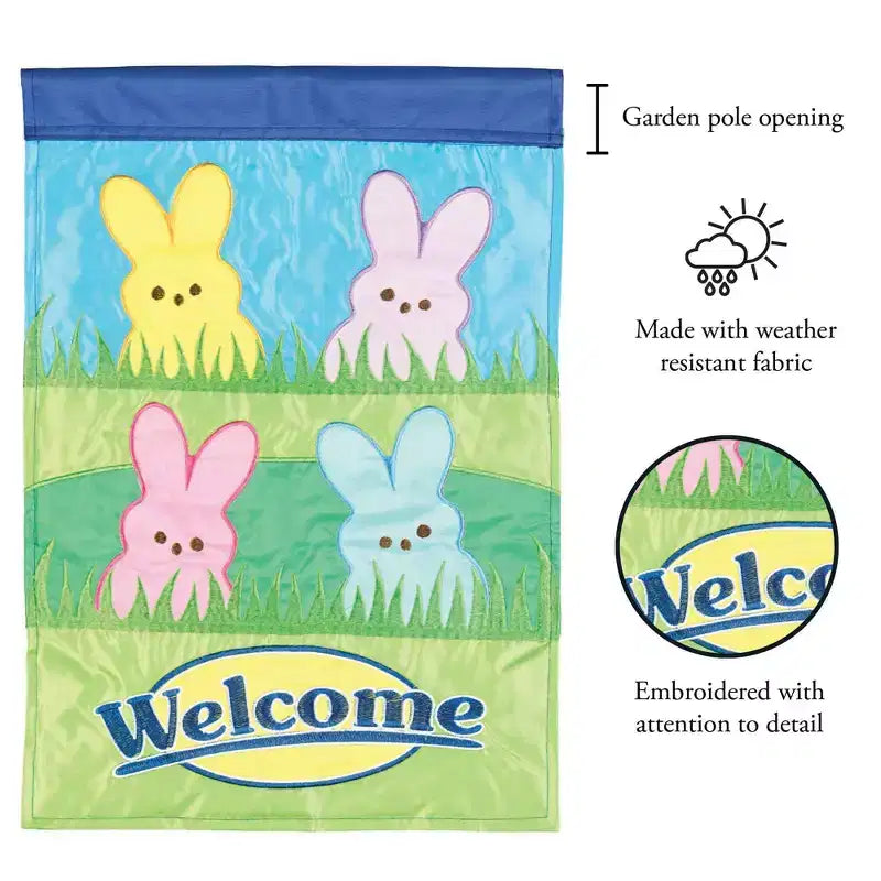 Drapeau de jardin en polyester 33 x 45 cm Magnolia Garden Welcome Easter Peeps