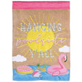 Dicksons Magnolia Garden Hanging Poolside Y'all Burlap Pink 18 x 13 Polyester Outdoor Garden Flag