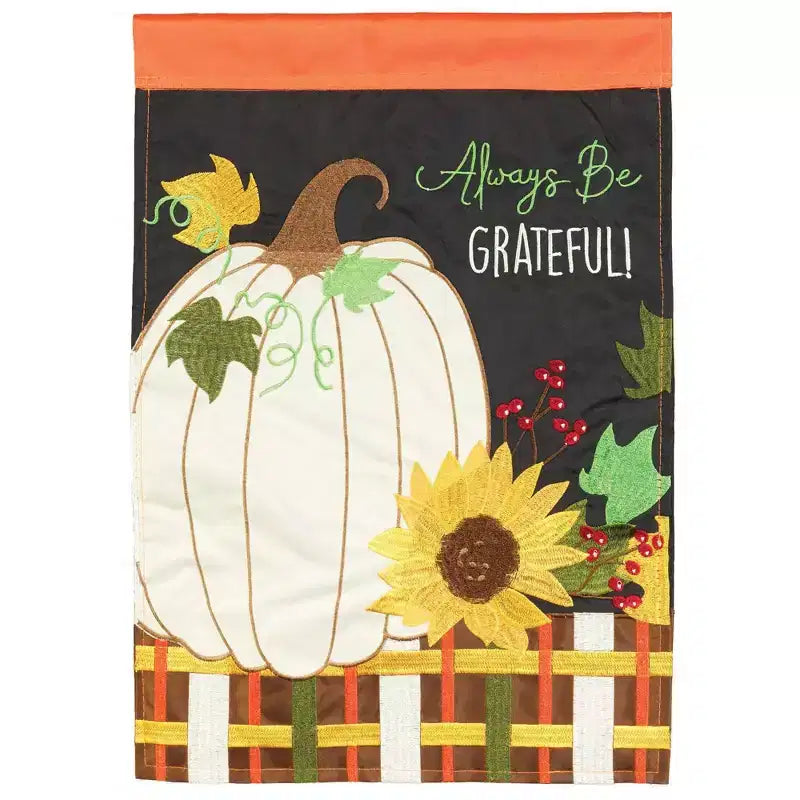 Dicksons Magnolia Garden Outdoor Flag Decoration For Garden, Yard, Or Walkway Large 29 x 42, Weather Resistant Polyester, Pumpkin Always Be Grateful