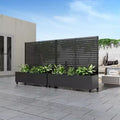 Jardinière murale rectangulaire en métal noir de 124,5 cm H x 119,4 cm L avec treillis pour plantes grimpantes