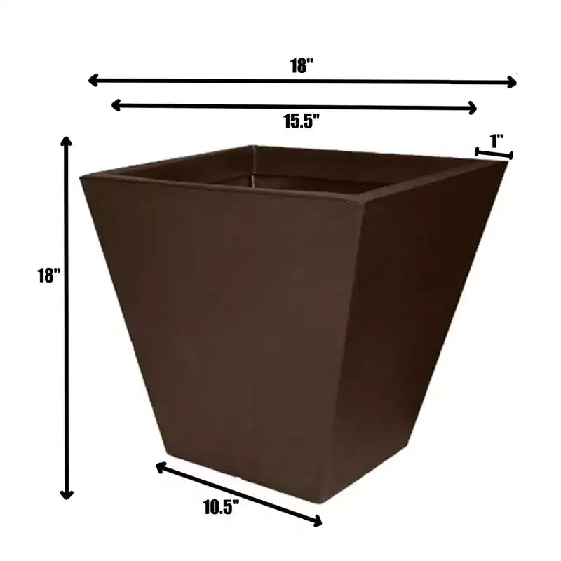 Jardinière carrée, expresso, 45,72 cm