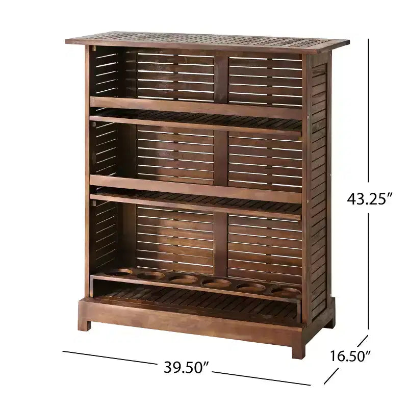 Table de bar en bois d'acacia d'extérieur, acajou riche