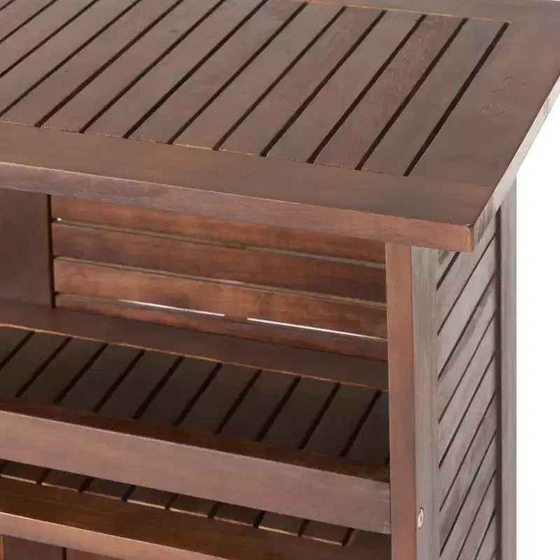 Table de bar en bois d'acacia d'extérieur, acajou riche