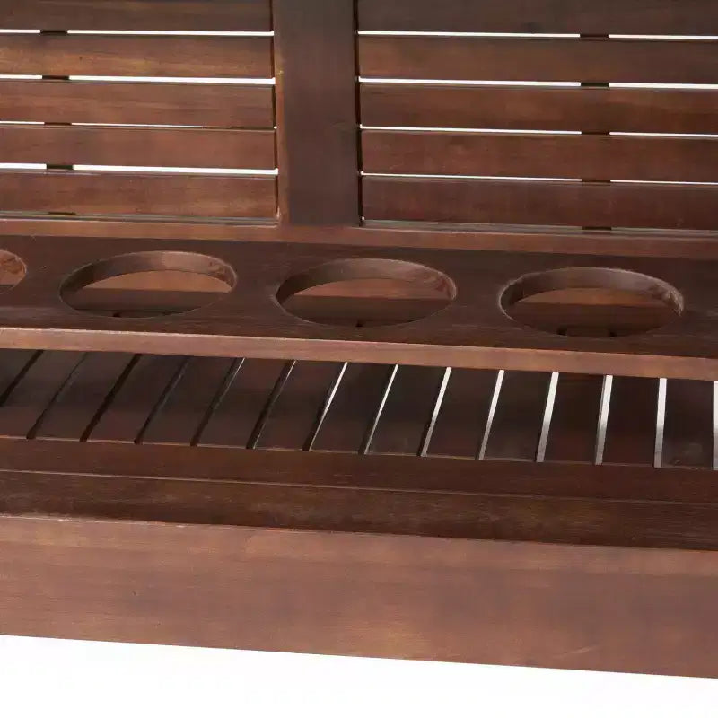 Table de bar en bois d'acacia d'extérieur, acajou riche