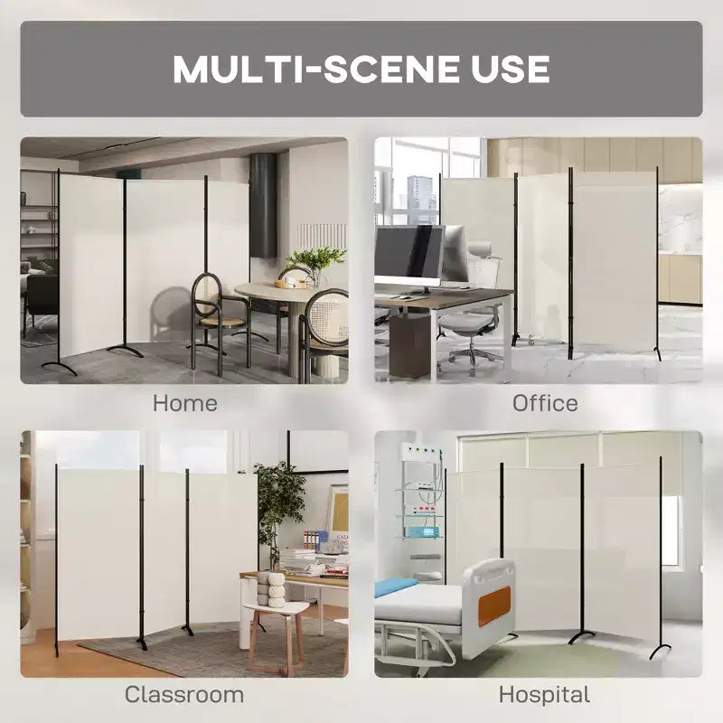 Paravent de 1,80 m, séparateur de pièce pliable à 3 panneaux, cloison de séparation portable pour bureau à domicile, gris clair