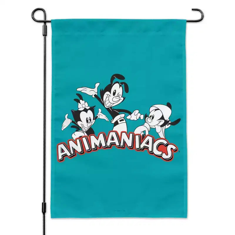 Animaniacs B&W Logo Garden Yard Flag with Pole Stand Holder
