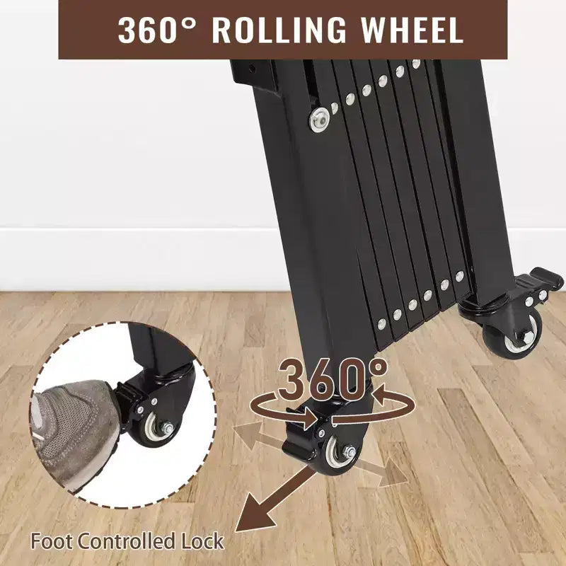 Barrière de sécurité pliable et extensible pour bébé - Barrière accordéon portable en acier avec roulettes à 360° - Idéale pour les portes, les escaliers et les cours