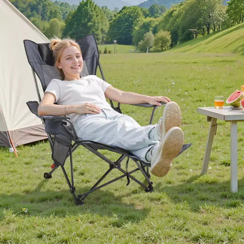 Chaise de camping inclinable, 4 positions réglables