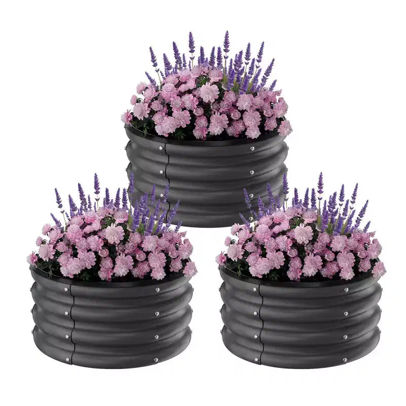 Galvanized Elevated Planter Beds, Open-Base Metal Elevated Planters, Outdoor Garden Beds, Vegetable and Flower Planters, Planters for Growing Plants