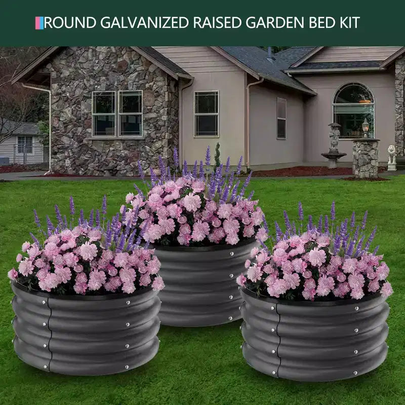 Bacs de jardin surélevés en acier galvanisé, Bacs de jardin surélevés en métal à fond ouvert, Jardinières d'extérieur, Bacs à légumes et à fleurs, Jardinières pour la culture de plantes