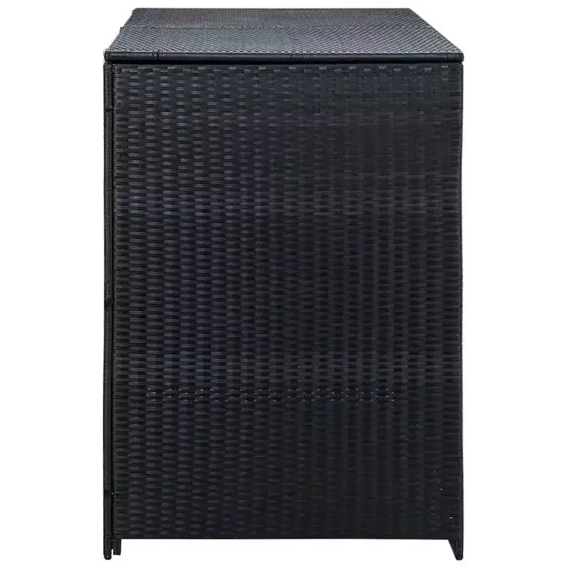 Abri double pour poubelle avec couvercle, rotin synthétique
