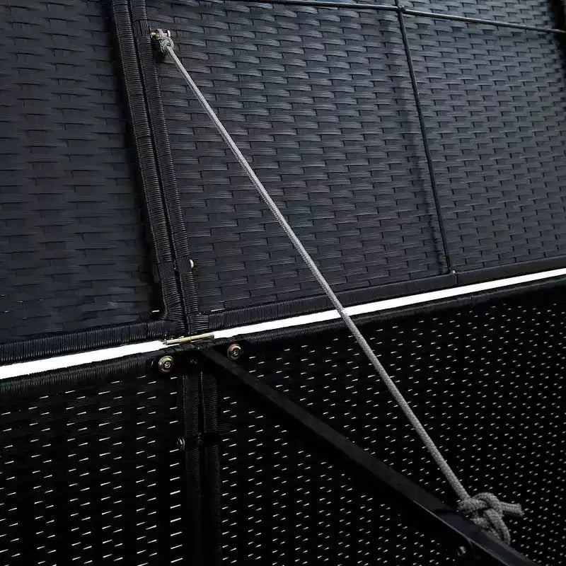 Abri double pour poubelle avec couvercle, rotin synthétique