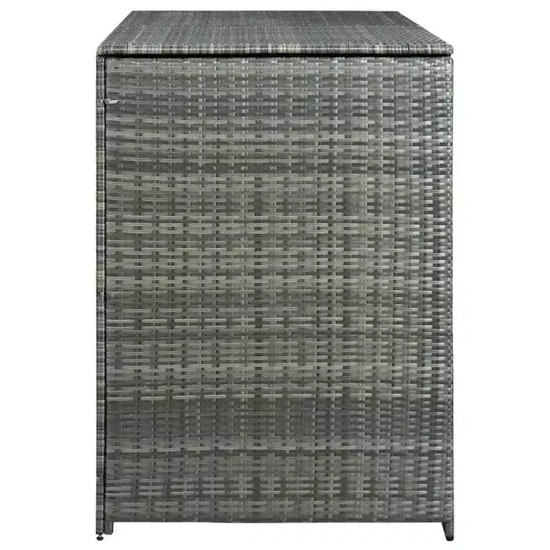Abri double pour poubelle avec couvercle, rotin synthétique