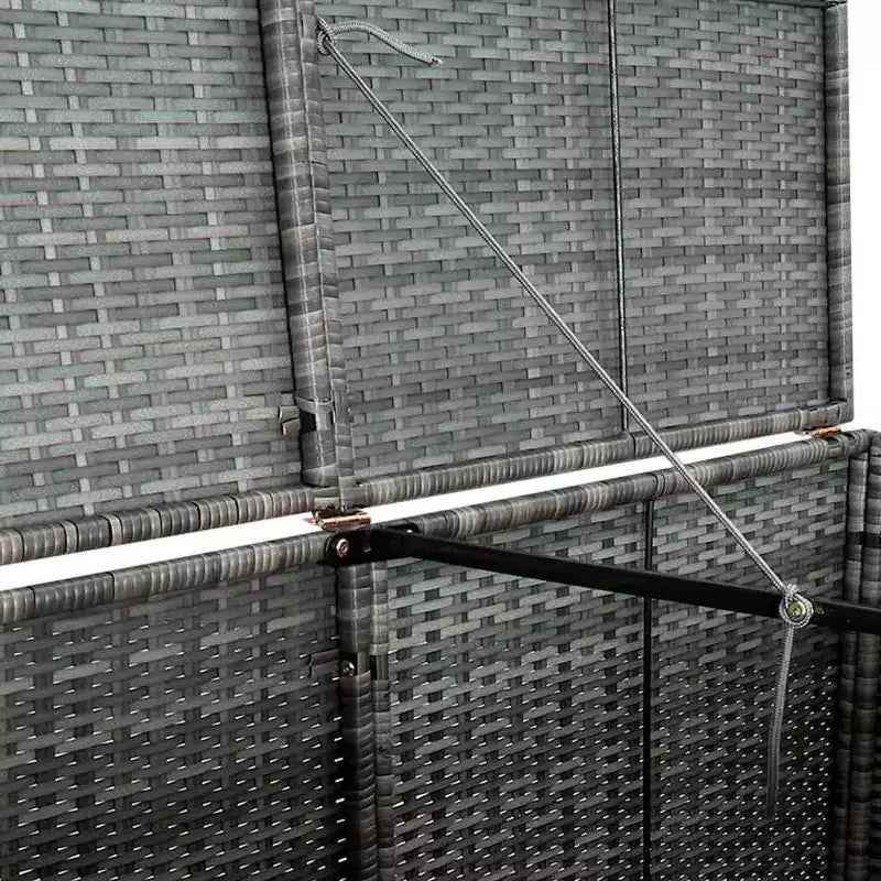 Abri double pour poubelle avec couvercle, rotin synthétique