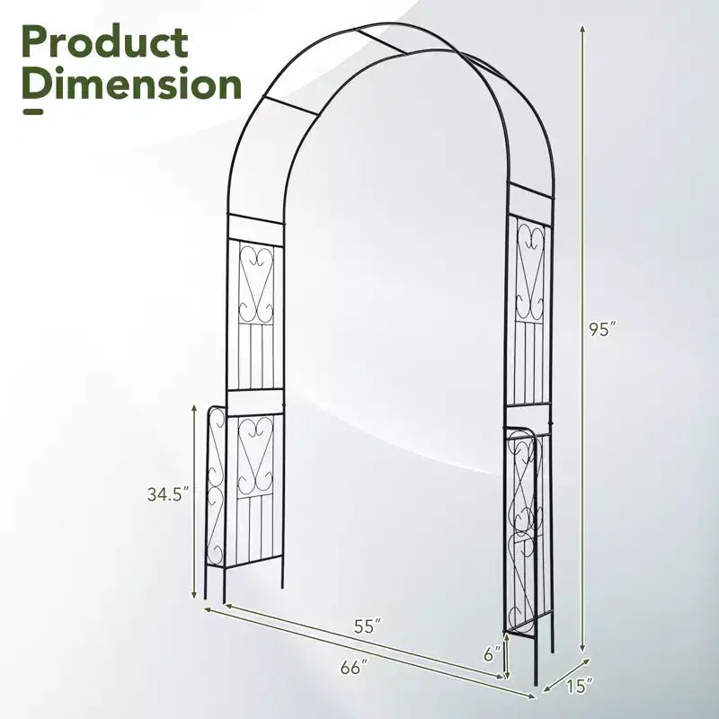 Arche de jardin tonnelle treillis 2,4 m Pergola en métal avec motif élégant et design en arc tuyaux en métal galvanisé