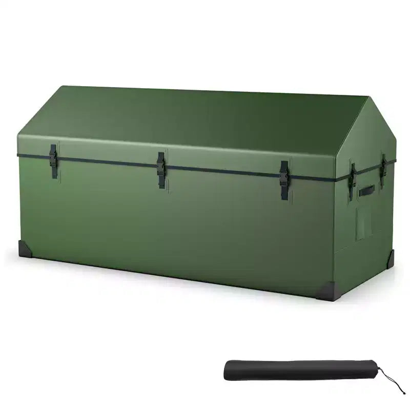 Costway Waterproof Outdoor Storage Box 174 Gallon Outdoor Tarpaulin Deck Box with Ventilated Window Corner Protector