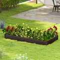 Carré potager surélevé en métal 240 x 120 x 30 cm avec support central renforcé, rectangulaire