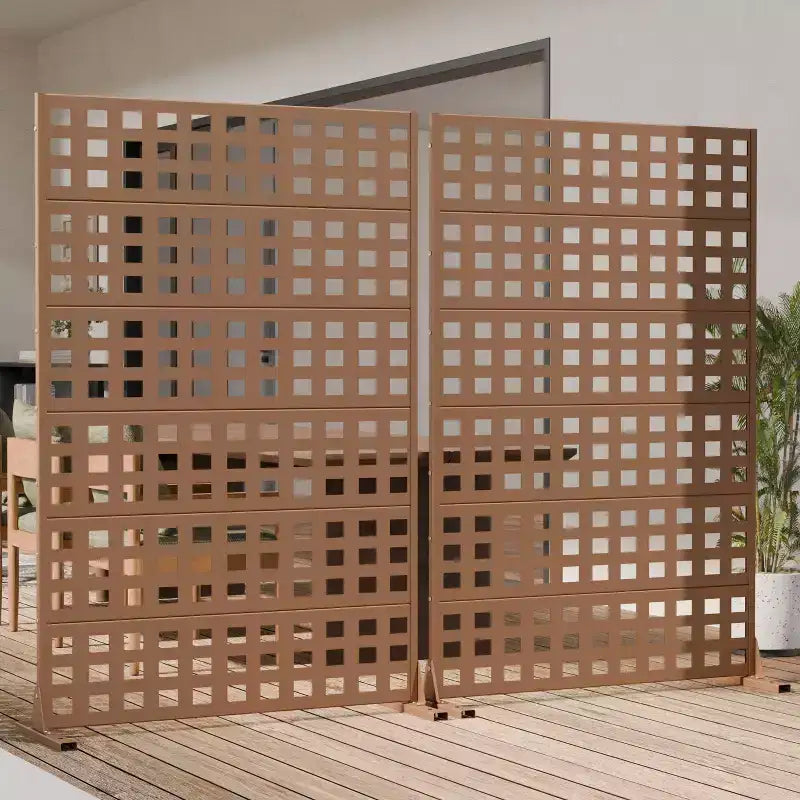 PexFix Metal Outdoor Privacy Screen Freestanding Decorative Fence & Room Divider All-Weather Outdoor Trellis for Climbing Plants for Patio Garden
