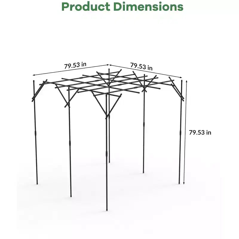 Tonnelle de jardin, Tuteur en métal pour plantes grimpantes d'extérieur, Grande arche de jardin pour plantes grimpantes, concombres, tomates, vignes