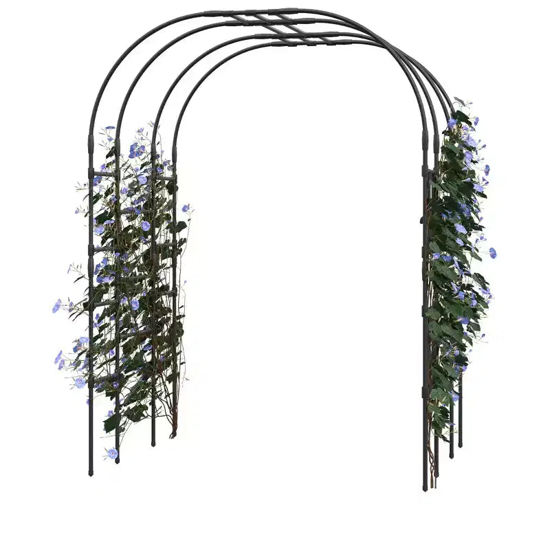Garden Arch Trellis, Metal Core Trellis for Climbing Plants Outdoor, Tall Archway Tunnel Plant Support for Vine Cucumber Tomato Grape Climbing Plants