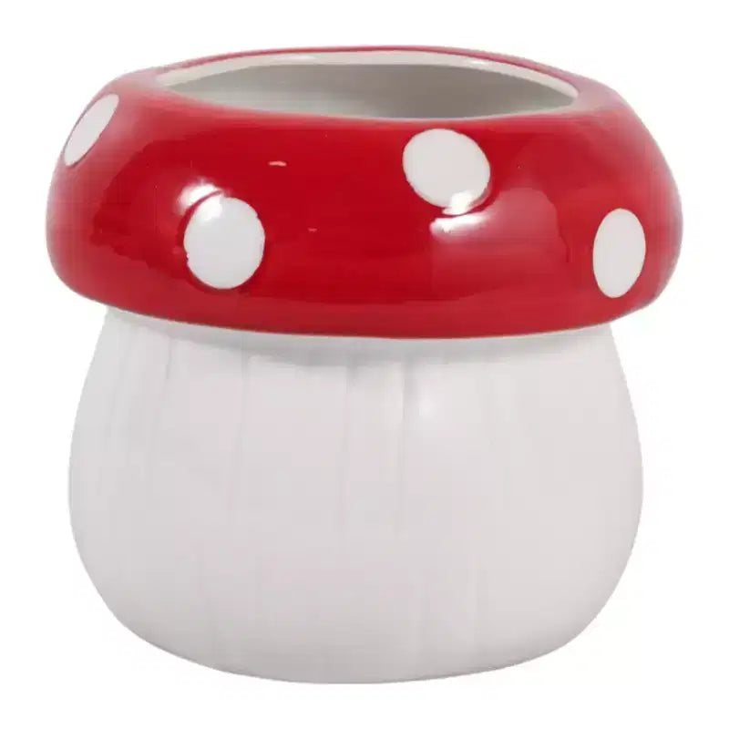 Jardinière décorative en céramique et porcelaine en forme de champignon - Décoration intérieure et extérieure - 5 blanche