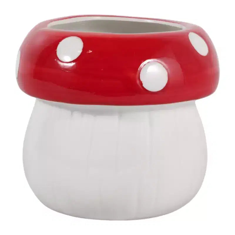 Jardinière décorative en céramique et porcelaine en forme de champignon - Décoration intérieure et extérieure - 5 blanche