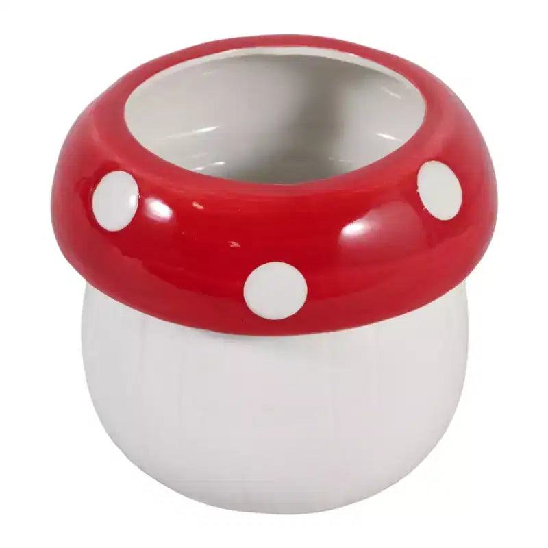 Jardinière décorative en céramique et porcelaine en forme de champignon - Décoration intérieure et extérieure - 5 blanche