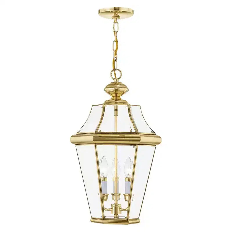 Livex Lighting Georgetown 3 - Light Pendant in Polished Brass