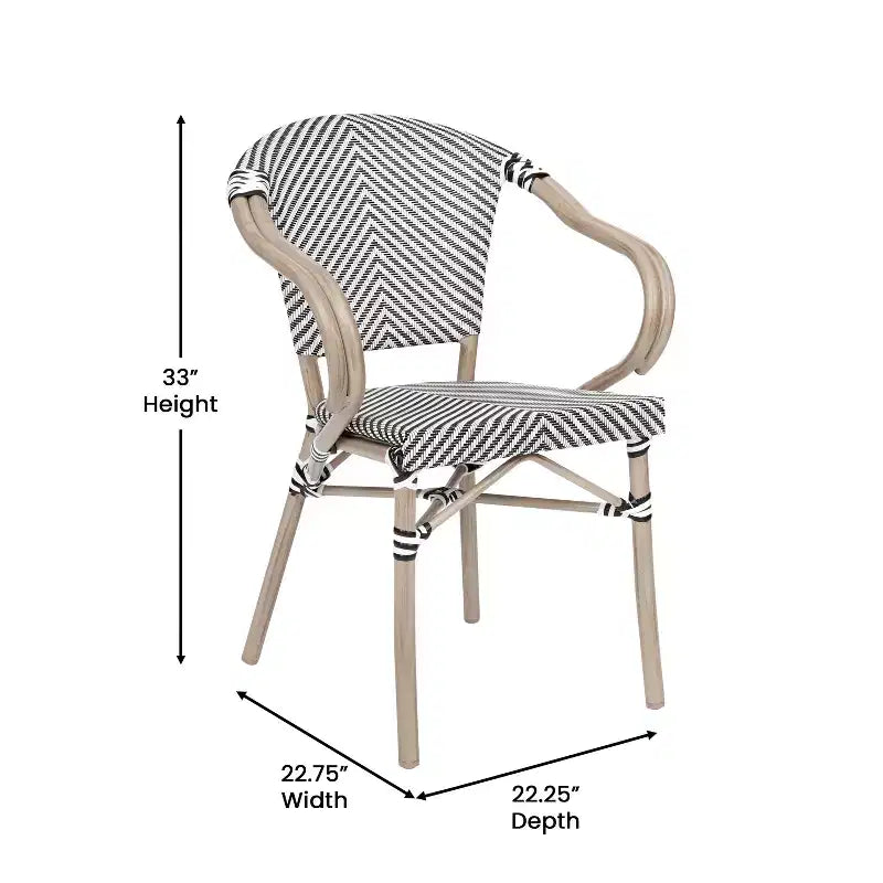 Chaises de pub empilables commerciales d'intérieur/d'extérieur avec accoudoirs