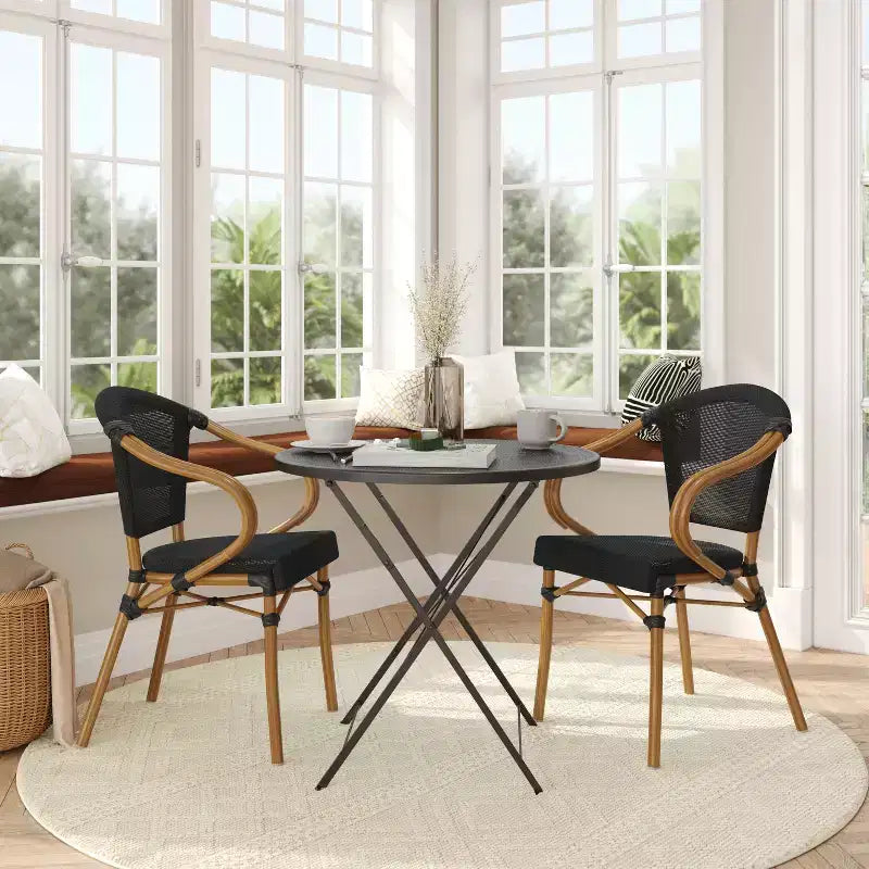 Chaises de pub empilables commerciales d'intérieur/d'extérieur avec accoudoirs
