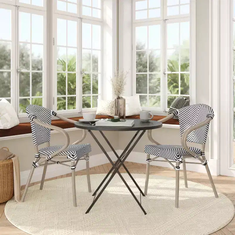 Chaises de pub empilables commerciales d'intérieur/d'extérieur avec accoudoirs