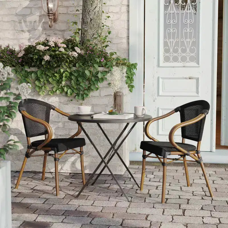 Chaises de pub empilables commerciales d'intérieur/d'extérieur avec accoudoirs