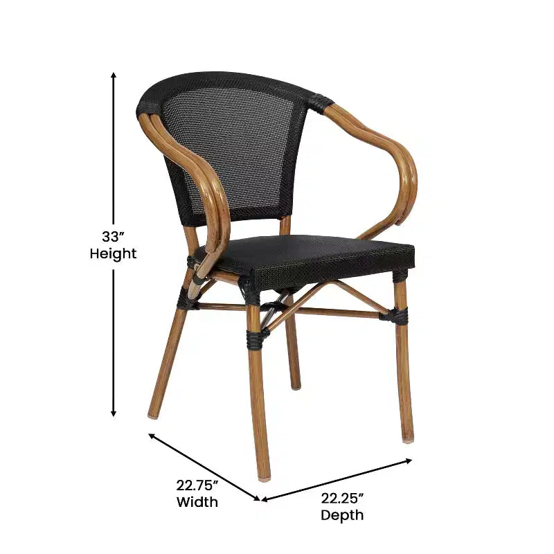 Chaises de pub empilables commerciales d'intérieur/d'extérieur avec accoudoirs