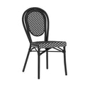 Chaise bistrot empilable commerciale intérieur/extérieur, rotin PE et cadre en aluminium