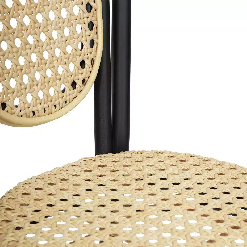 Chaise bistro empilable commerciale intérieur/extérieur, rotin synthétique et cadre en aluminium