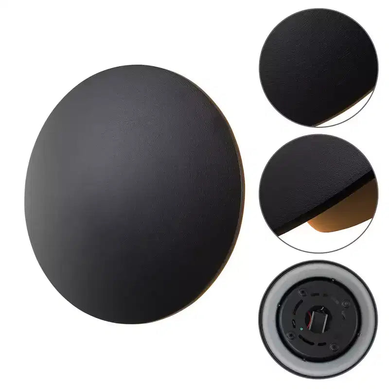 Applique murale lanterne DEL ronde en aluminium noir de 8 po pour l'intérieur et l'extérieur