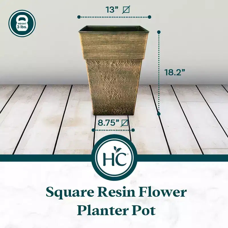 Jardinière carrée en résine de 40 cm