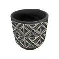 Slickblue Decorative Cement Planter with Black Wash Aboriginal Design